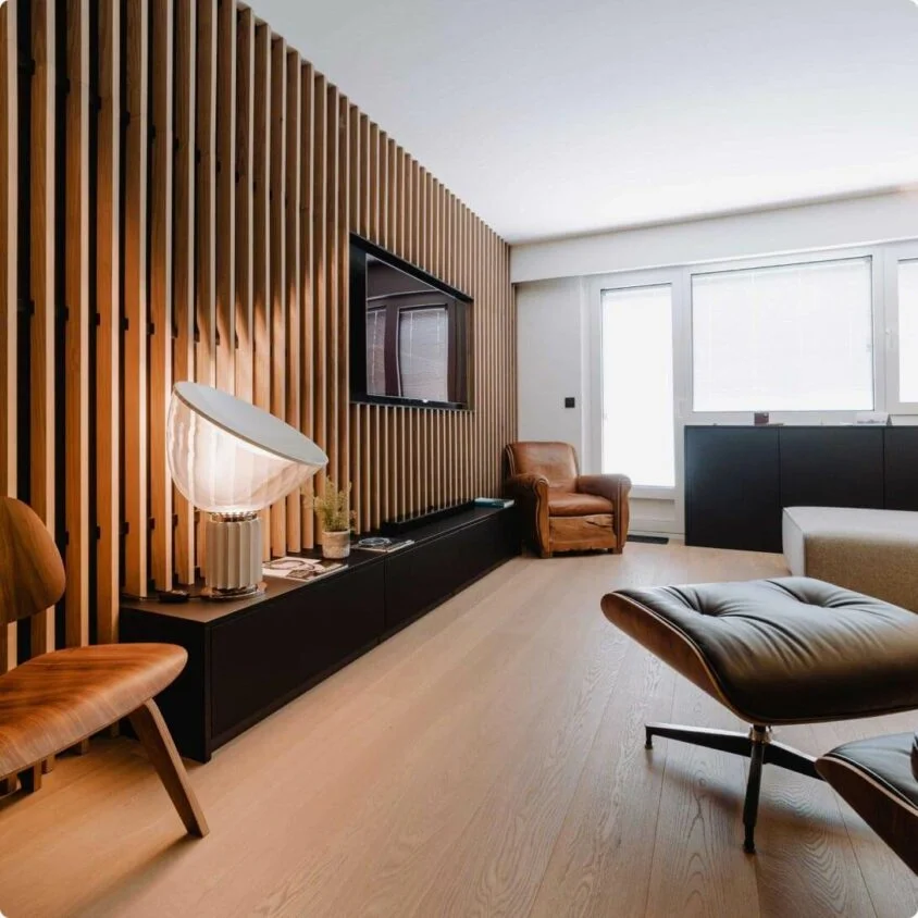 Agencement 4 fonctionnalités : lit escamotable, meuble TV, bureau &  placards - Contemporary - Family Room - Paris - by BeHome Interiors