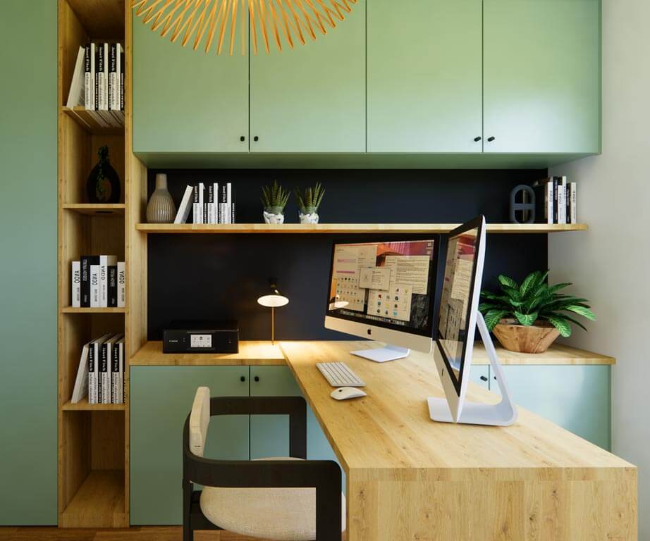 Bureau sur mesure avec bibliotheque pour votre intérieur