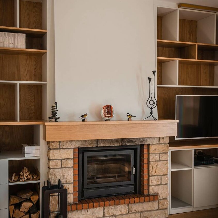 Rénovation d'un salon avec cheminée à Luxembourg