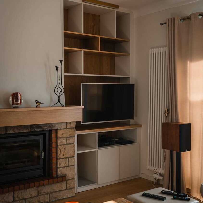 Rénovation d'un salon avec cheminée à Luxembourg