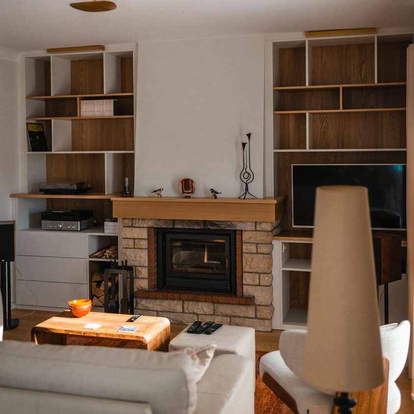 Rénovation d'un salon avec cheminée à Luxembourg