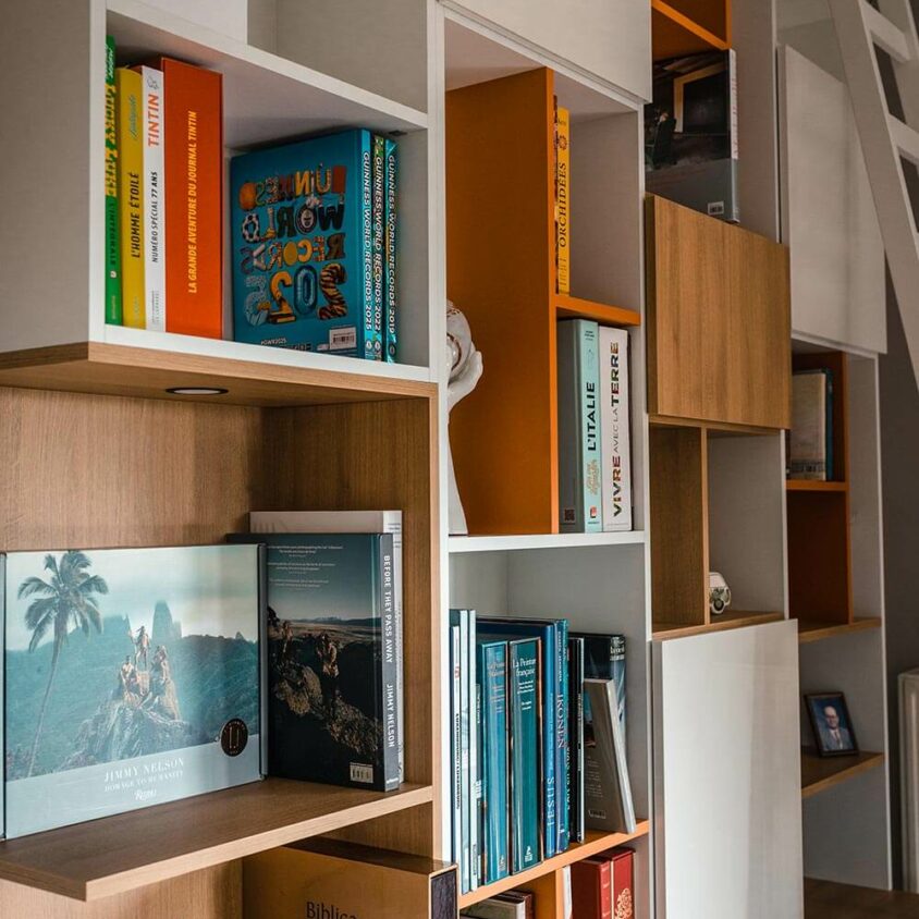Détail d'une Bibliothèque sur mesure à Hostert près Luxembourg