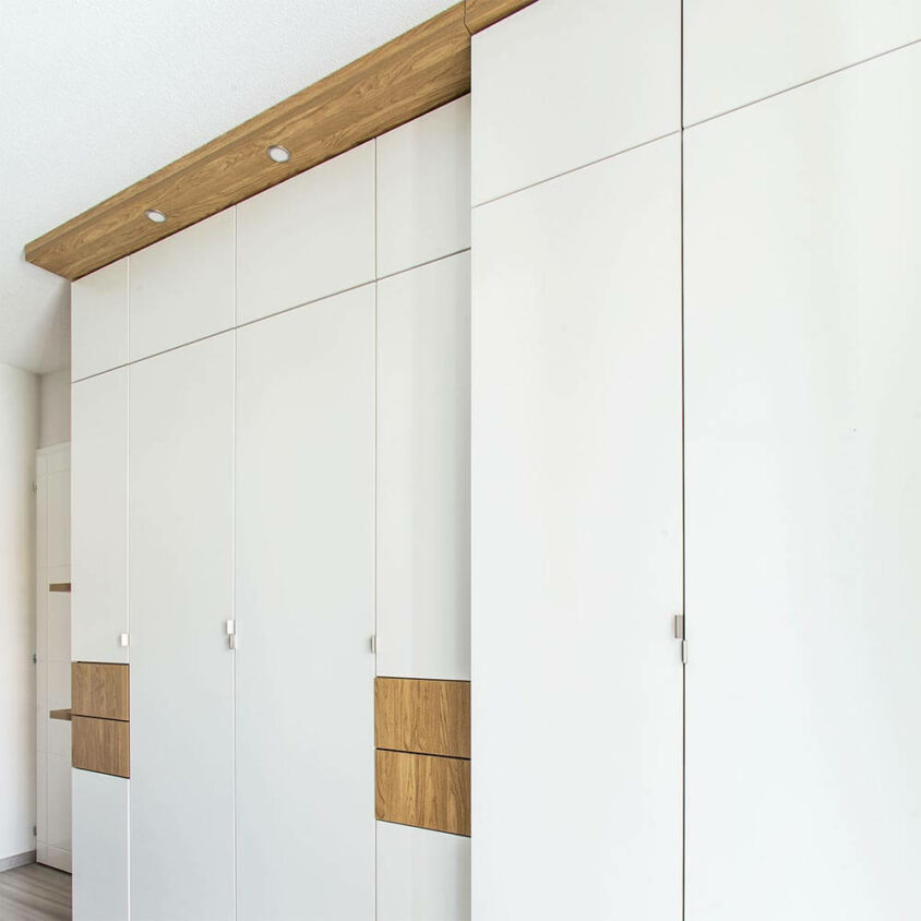 dressing sur mesure chambre nyon bois blanc angles - meubles sur mesure