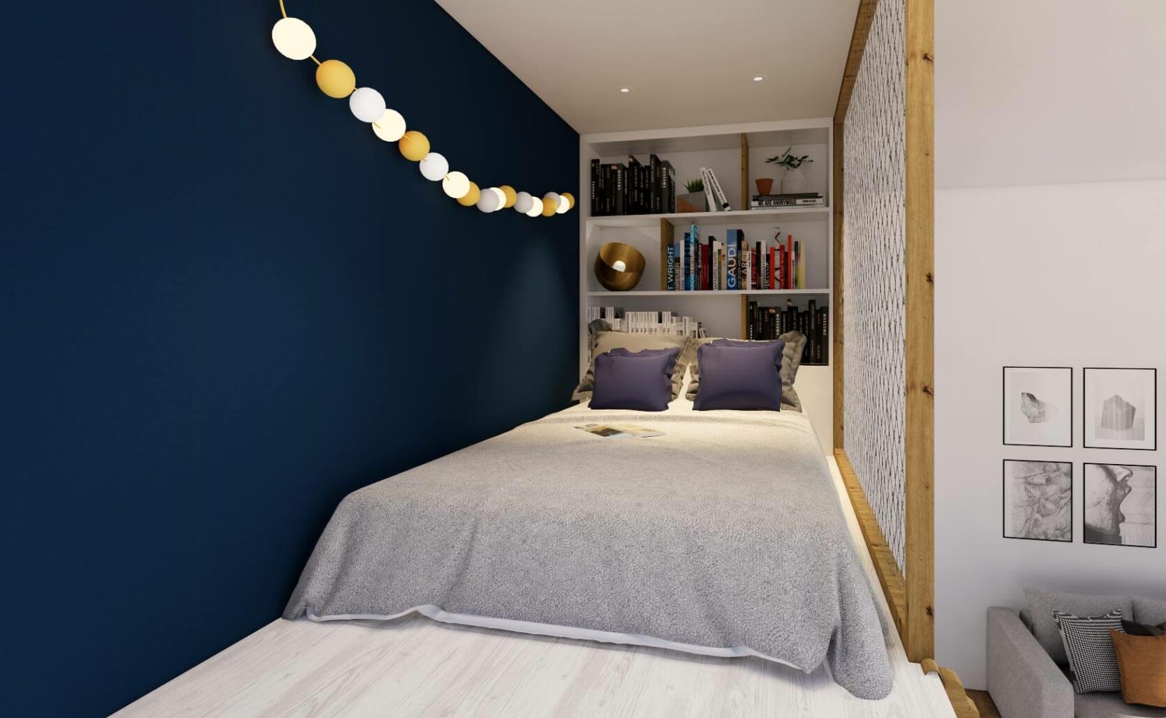 Mezzanine sur mesure avec dressing dans chambre ado à Tolochenaz près Lausanne