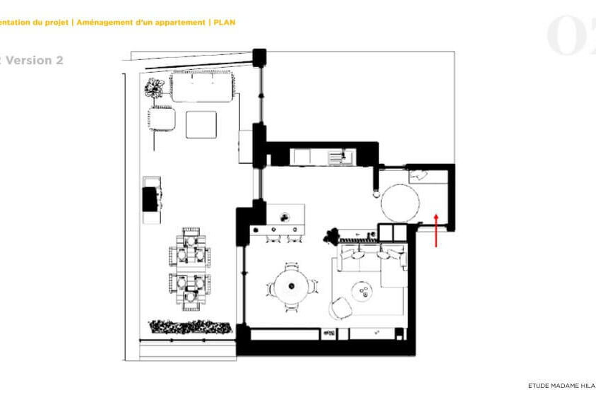 Plan au sol pour projet d'aménagement intérieur d'un appartement neuf à Hesperange