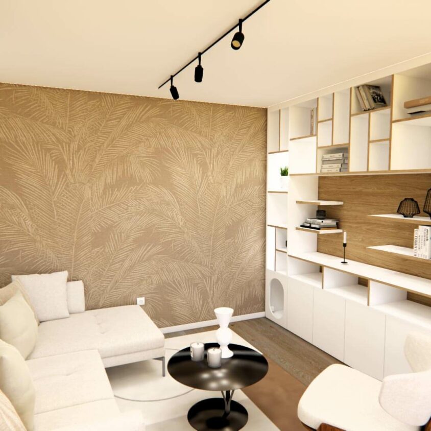 Rendu 3D pour projet d'aménagement intérieur d'un appartement neuf à Hesperange