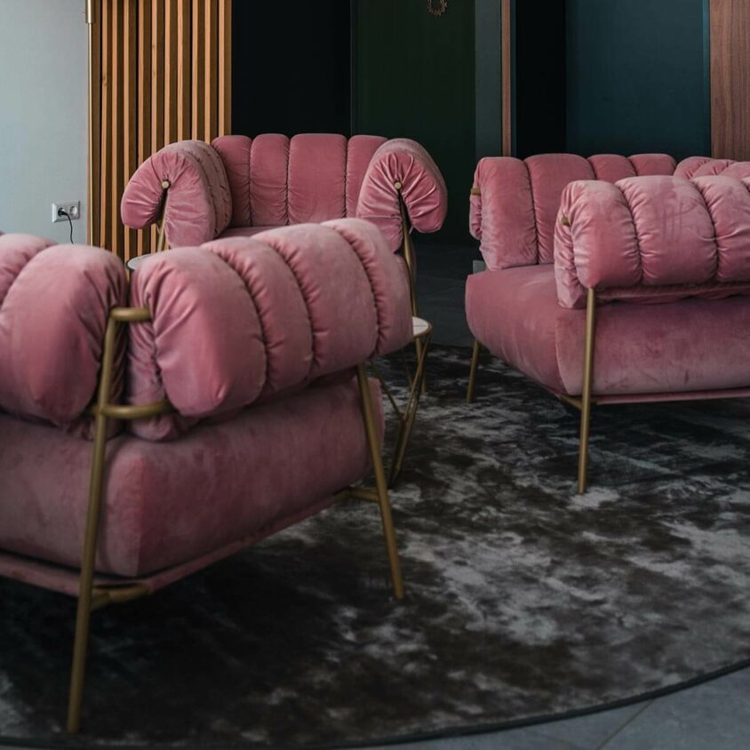 Aménagement intérieur de salon à Hespérange au Luxembourg - fauteuils Bonaldo