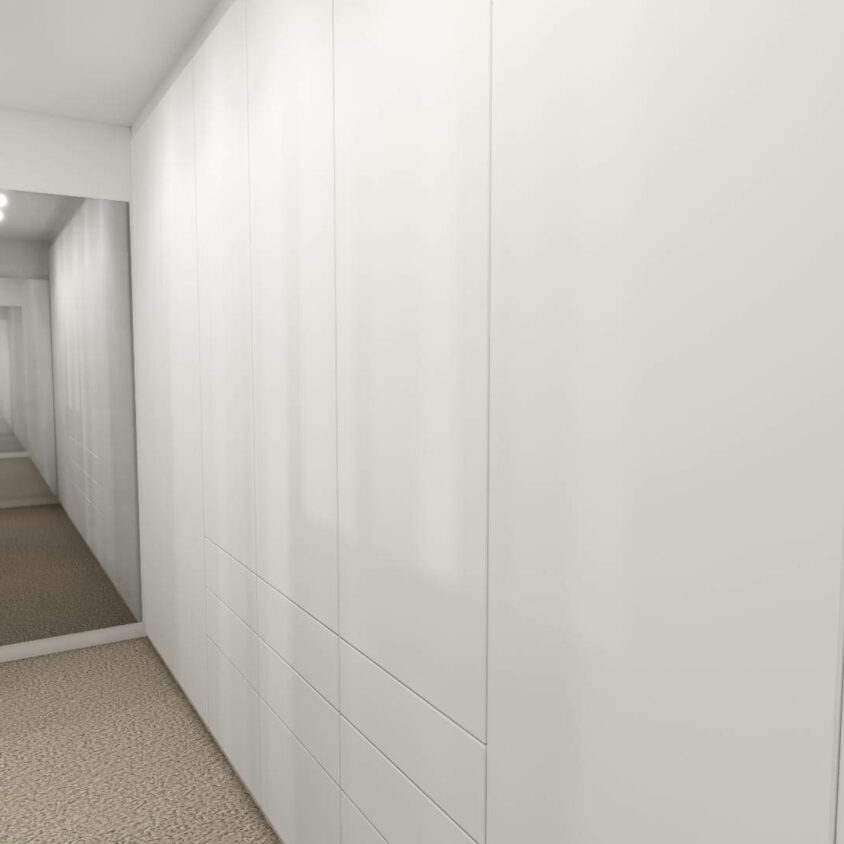 Aménagement de chambre à Lenningen avec dressing et claustra projet 3D