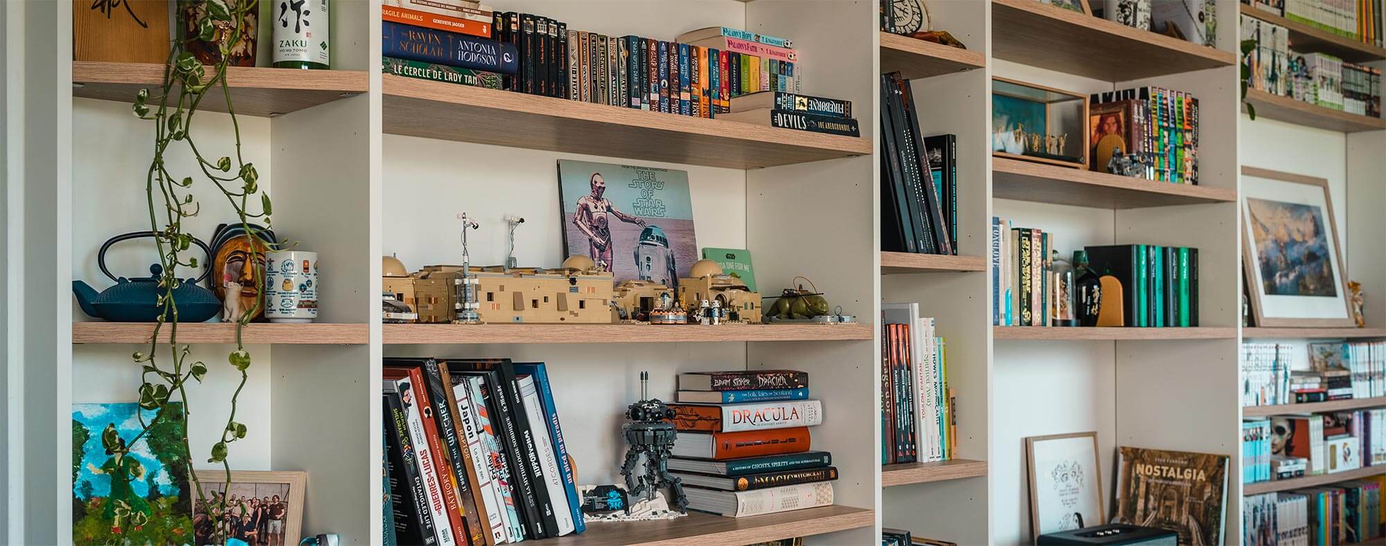 Bibliothèque sur mesure réalisée à Belvaux au Luxembourg