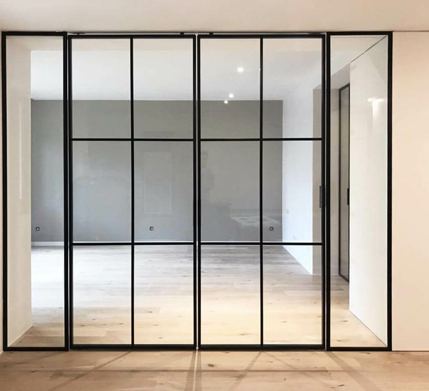 Double porte vitrée intérieure dans un appartement au Luxembourg