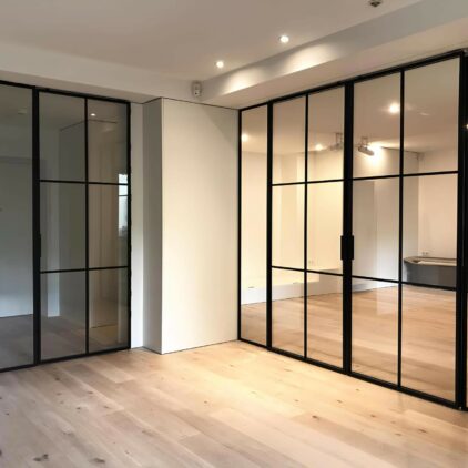 Portes vitrées intérieures dans un appartement au Luxembourg