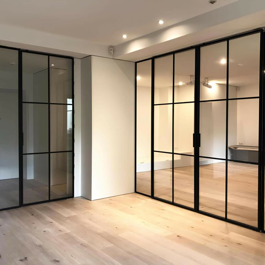 Portes vitrées intérieures dans un appartement au Luxembourg