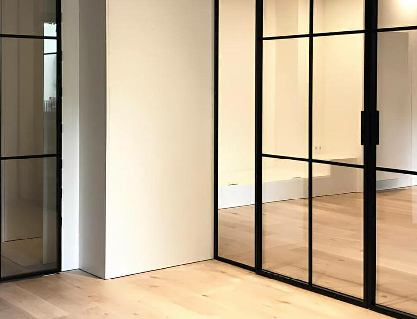 Portes vitrées intérieures dans un appartement au Luxembourg