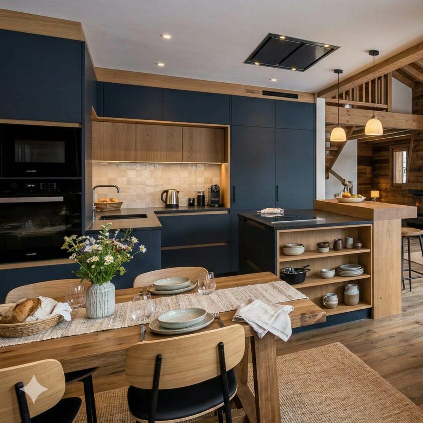 Aménagement d'une cuisine sur mesure dans un chalet