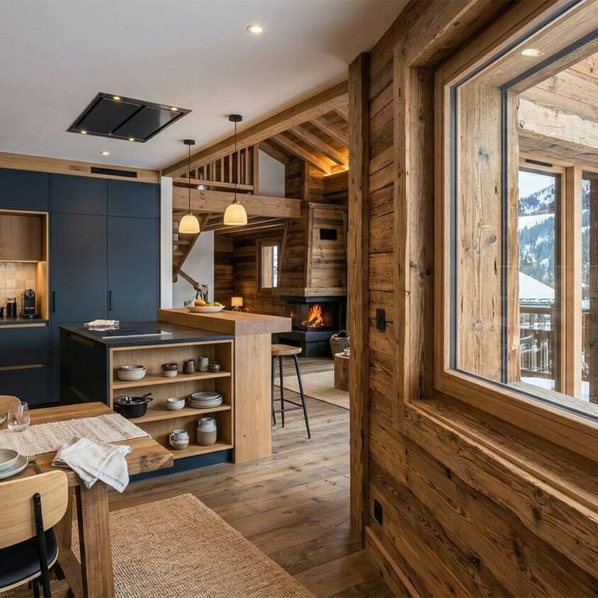 Aménagement d'une cuisine sur mesure dans un chalet
