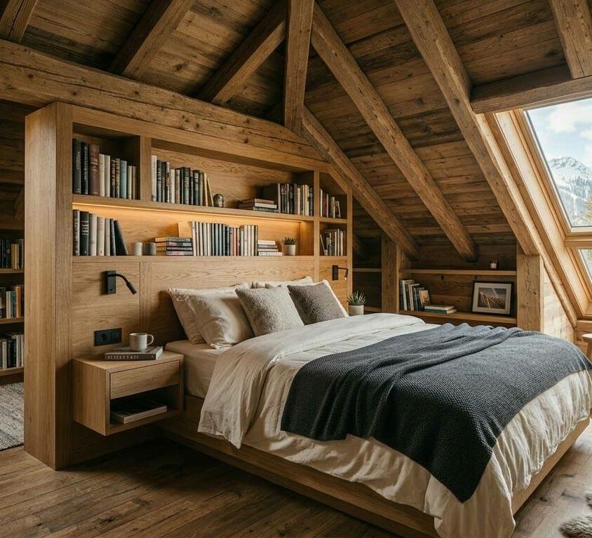 Aménagement des combles d'un chalet en chambre