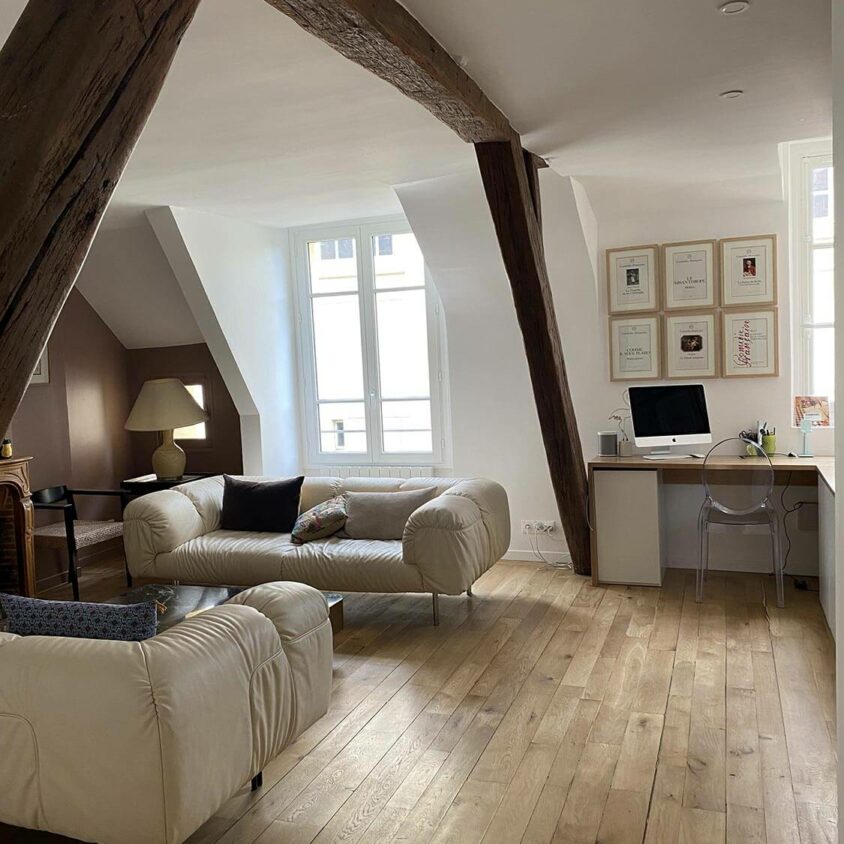 Rénovation d'un appartement ancien à Bruxelles avec bureau, bibliothèque et cuisine