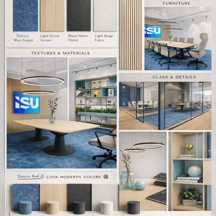 Moodboard Aménagement de bureaux d'entreprise à Lausanne