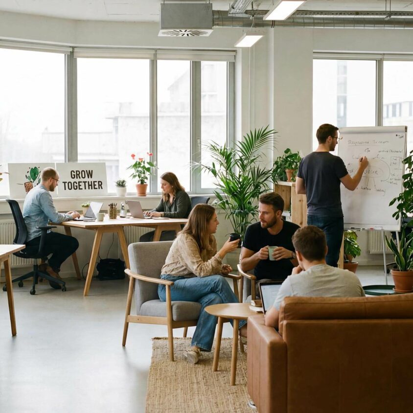 Le bien-être dans l'entreprise grâce à l'aménagement de bureaux pros et la mise en place d'espaces conviviaux