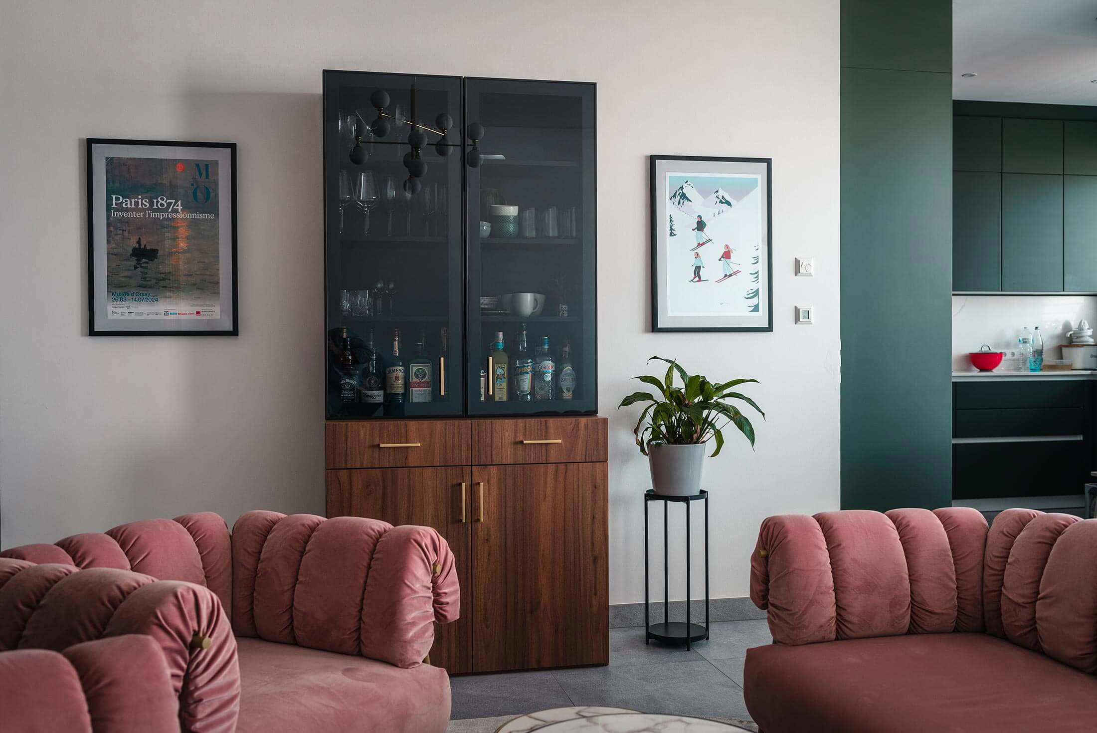 amenagement salon bonnevoie sud buffet fauteuils bonaldo - meubles sur mesure