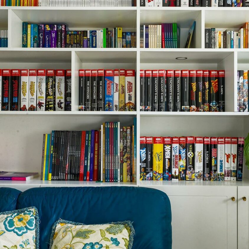 Aménagement de Bibliothèque sur mesure et meuble TV à Luxembourg Merl